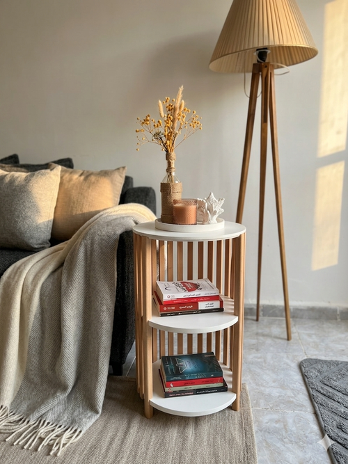 Table d’appoint avec étagère ✨